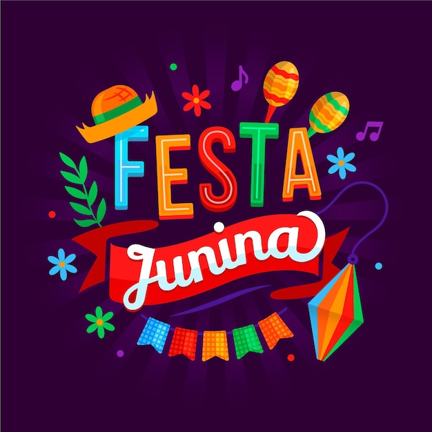 Vector gratuito letras de festa junina dibujadas a mano