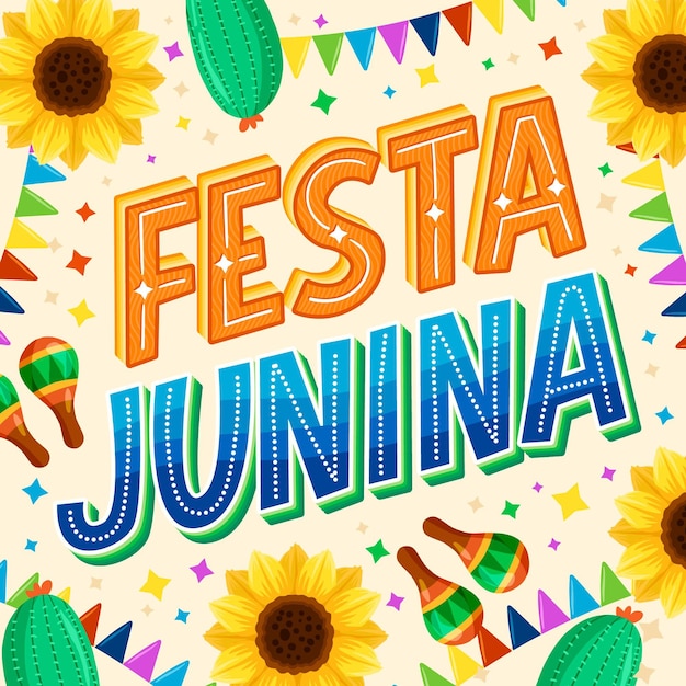 Vector gratuito letras de festa junina dibujadas a mano