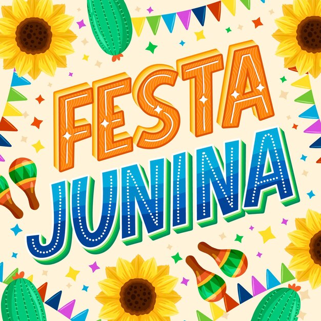 Letras de festa junina dibujadas a mano