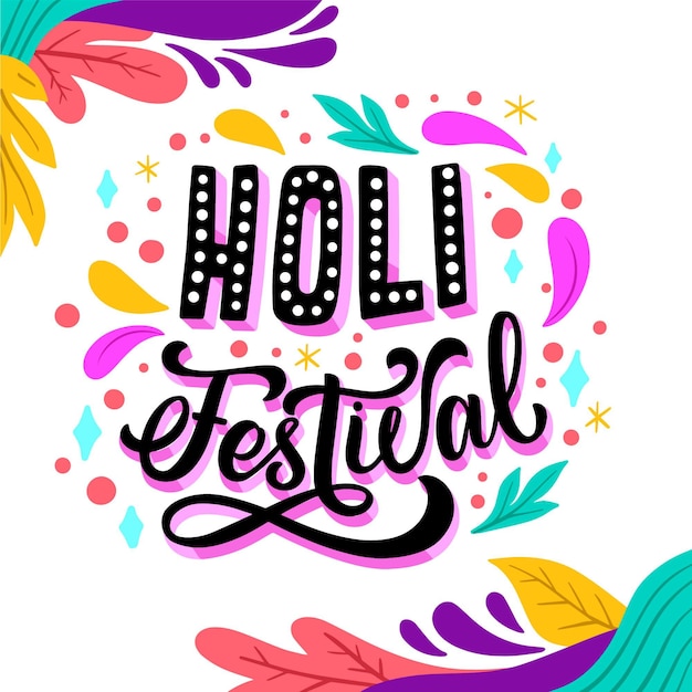 Vector gratuito letras del festival de holi