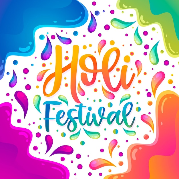 Vector gratuito letras del festival de holi