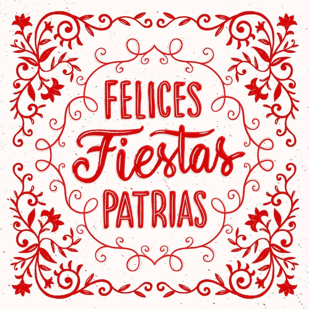 Vector gratuito letras de fiestas patrias de peru dibujadas a mano