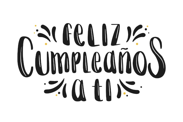 Letras de fuente feliz cumpleaños negro