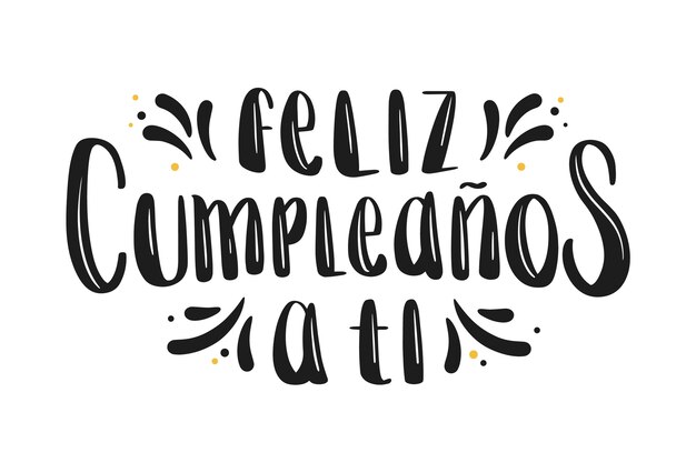 Letras de fuente feliz cumpleaños negro