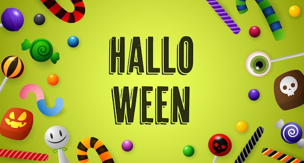 Vector gratuito letras de halloween con confitería