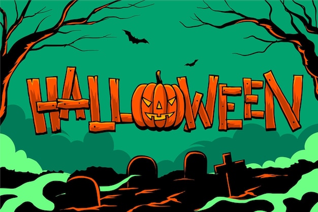 Vector gratuito letras de halloween dibujadas a mano