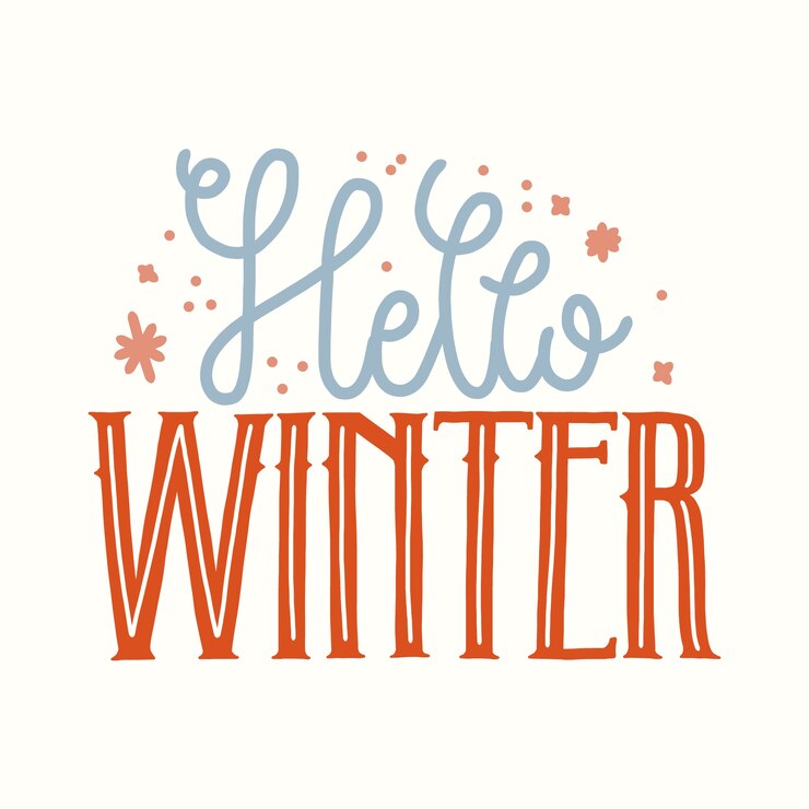 Vector gratuito letras hola invierno