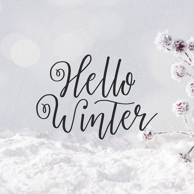 Letras hola invierno