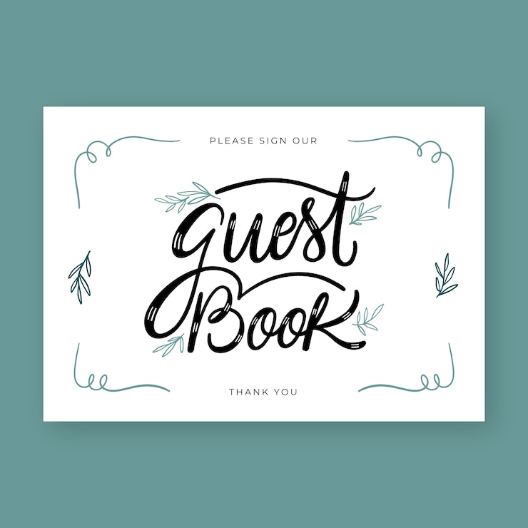 Vector gratuito letras de libro de visitas dibujadas a mano