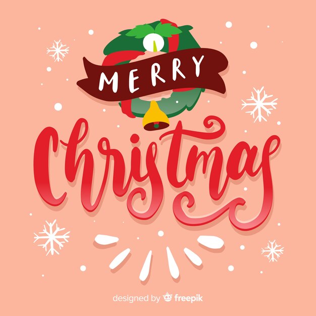 Vector gratuito letras lindas de feliz navidad