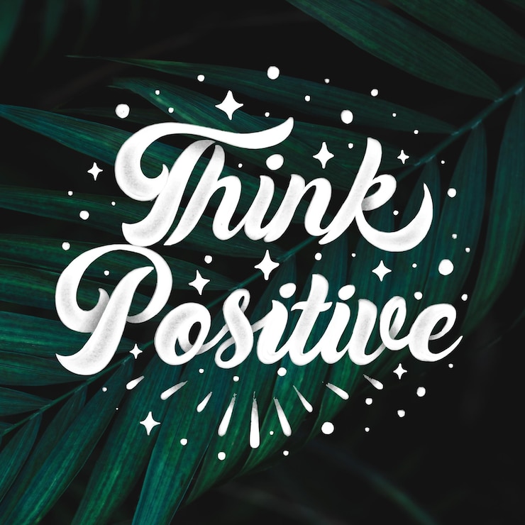 Vector gratuito letras de mente positiva con foto