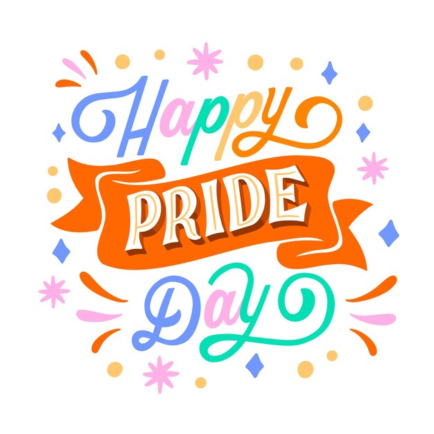 Letras del mes del orgullo dibujadas a mano