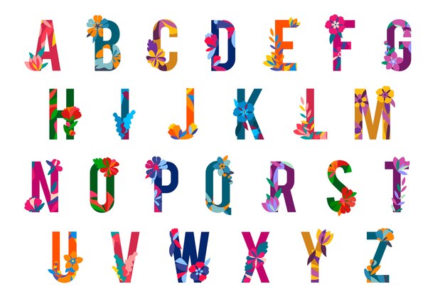 Letras con motivos florales