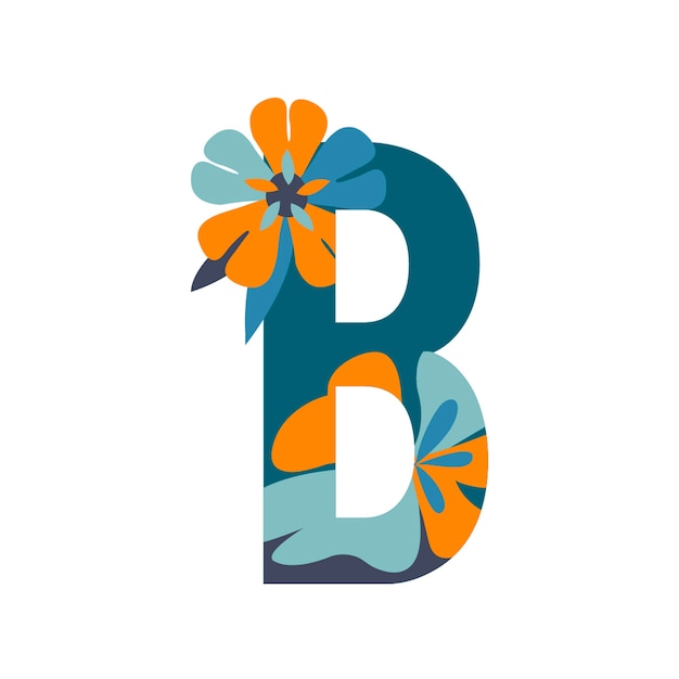 Vector gratuito letras con motivos florales