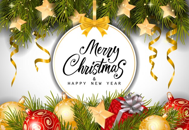 Letras de Navidad y año nuevo en la etiqueta