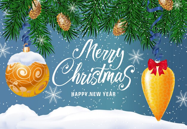 Letras de Navidad con decoración de invierno