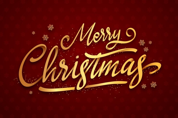 Vector gratuito letras de navidad dorado degradado