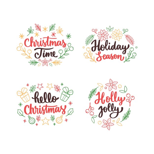 Letras navideñas dibujadas a mano