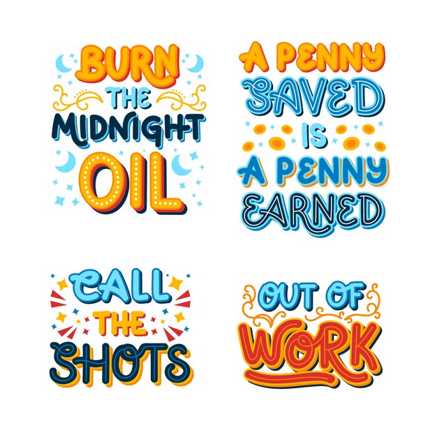 Letras de negocios de diseño plano