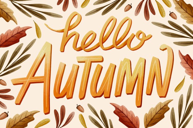 Letras de otoño acuarela