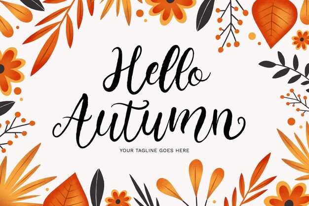 Letras de otoño dibujadas a mano
