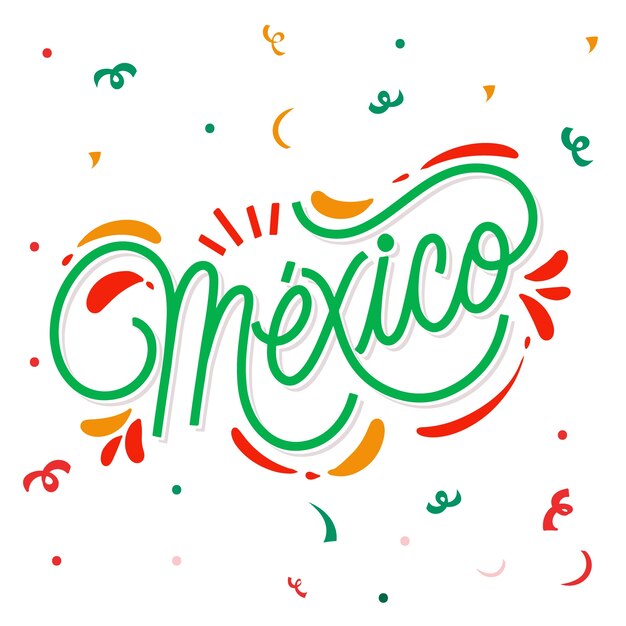 Letras planas para la celebración del día de la independencia de méxico.