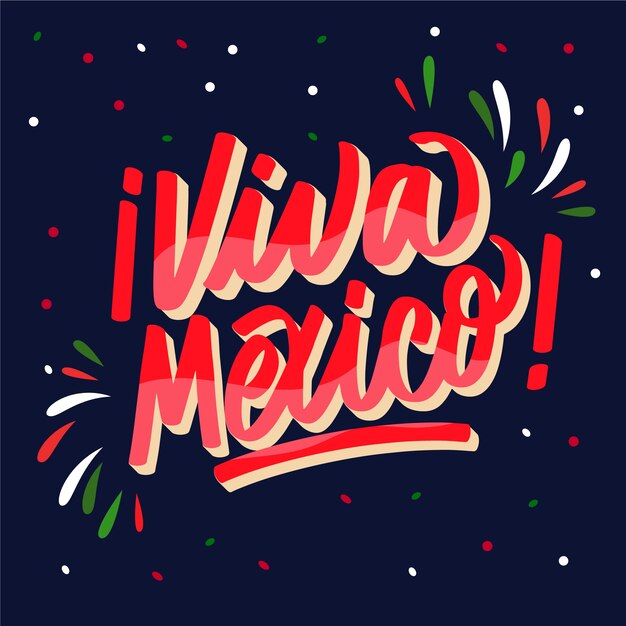 Letras planas para la celebración del día de la independencia de méxico.