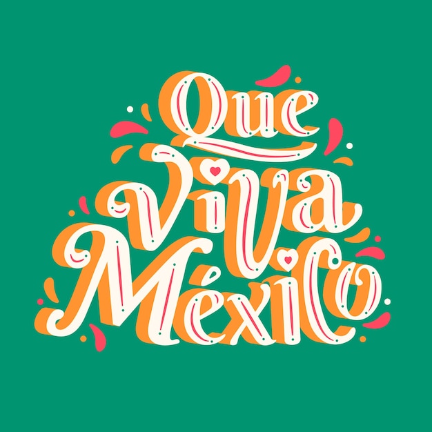 Vector gratuito letras planas para la celebración de la independencia de méxico