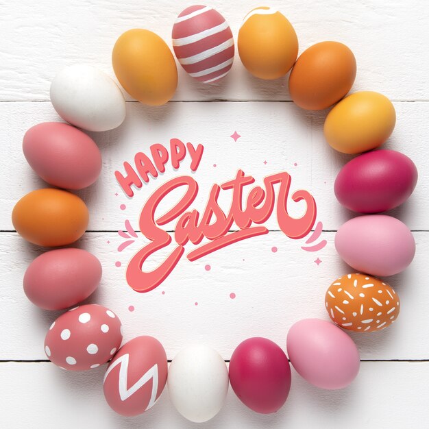Letras planas felices de pascua