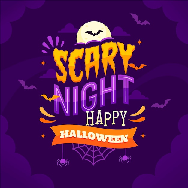 Vector gratuito letras planas de halloween dibujadas a mano