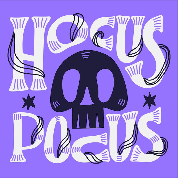 Vector gratuito letras planas de hocus pocus de halloween