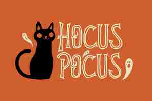 Vector gratuito letras planas de hocus pocus de halloween