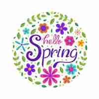 Vector gratuito letras planas de primavera floral