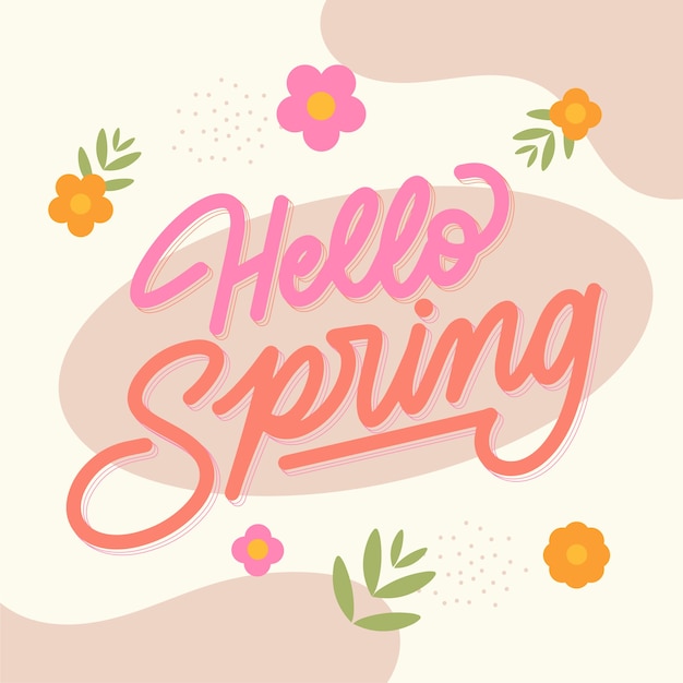 Vector gratuito letras planas de primavera floral