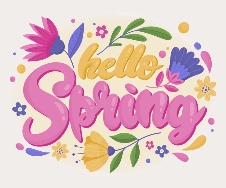 Vector gratuito letras planas de primavera