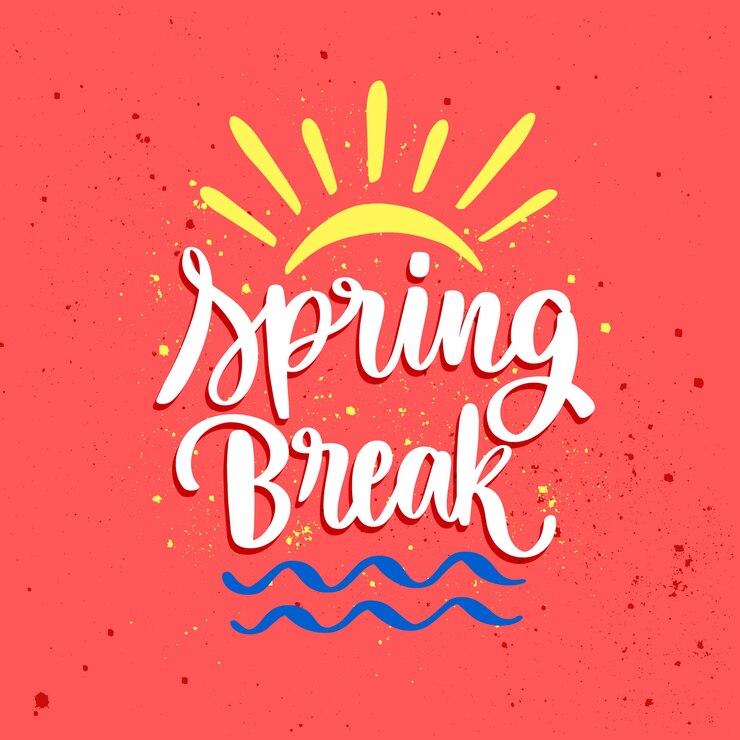 Vector gratuito letras planas de vacaciones de primavera
