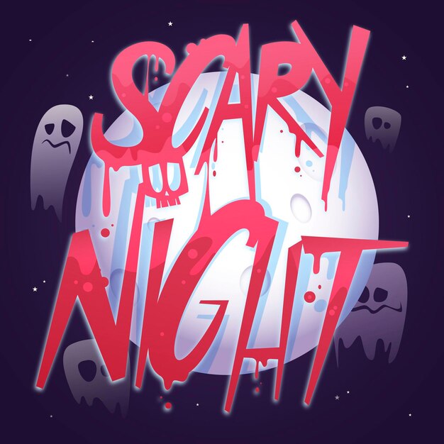 Letras de plantilla de noche de miedo