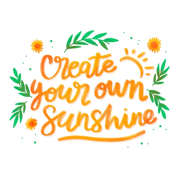 Vector gratuito letras positivas con flores