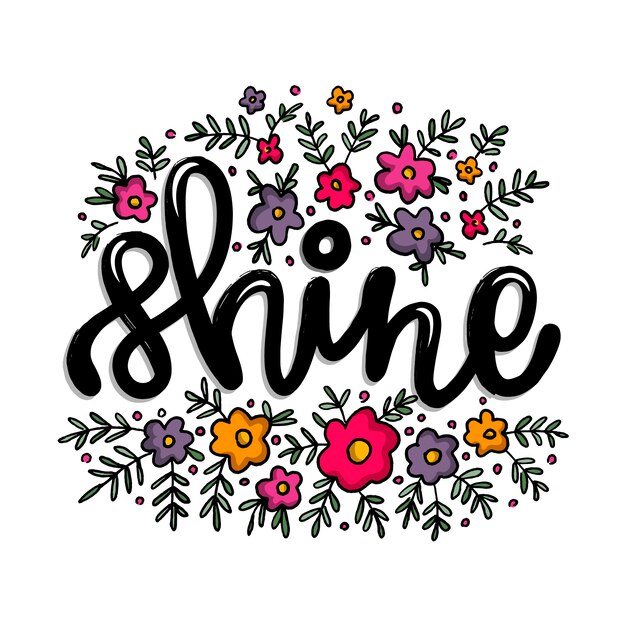 Letras positivas con flores