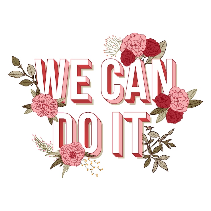 Vector gratuito letras positivas con fondo de flores