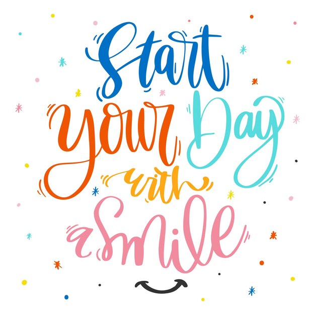 Letras positivas en varios colores