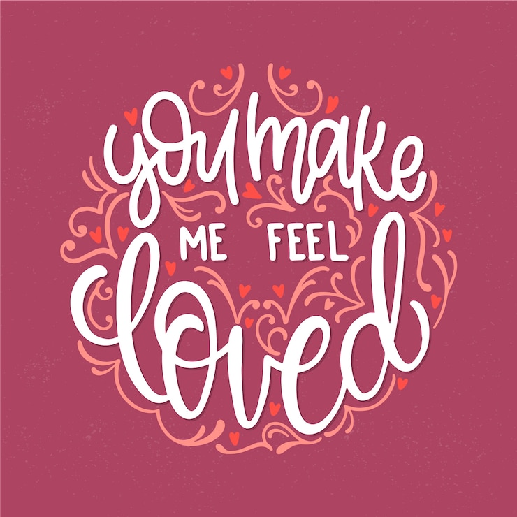 Vector gratuito letras románticas