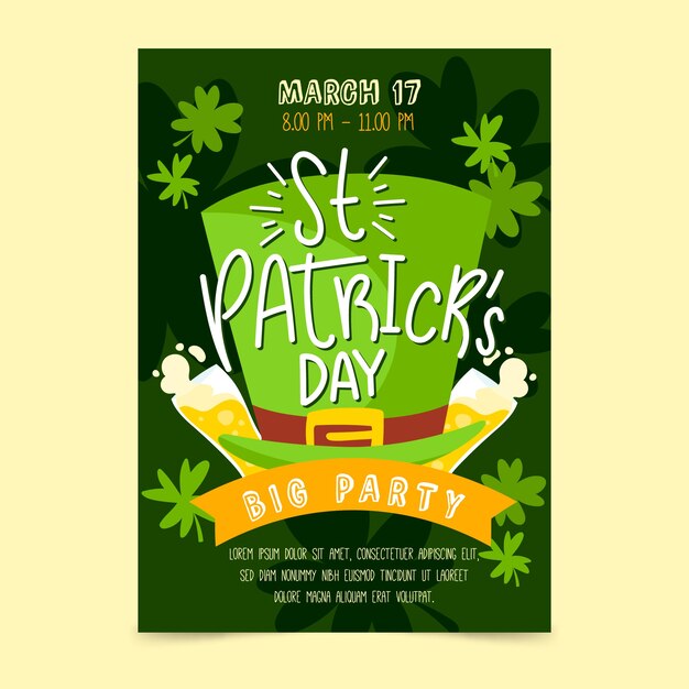 Letras de st. plantilla de volante del día de patricks