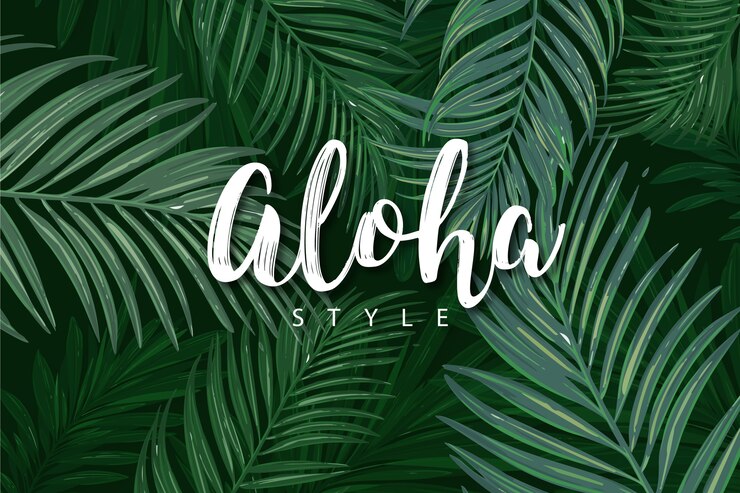 Vector gratuito letras tropicales con hojas
