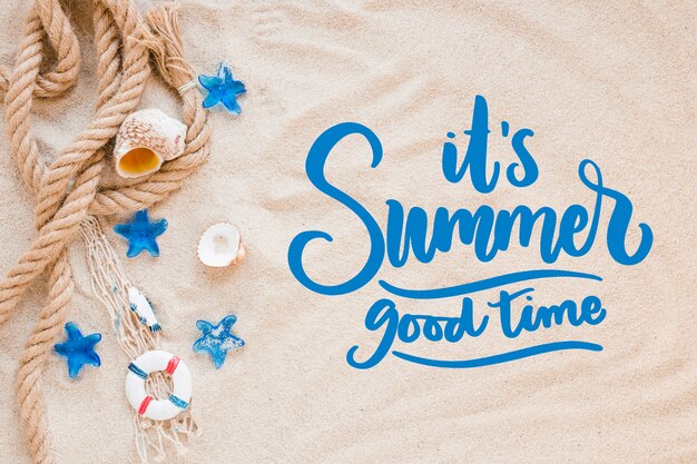 Letras de verano azul con foto
