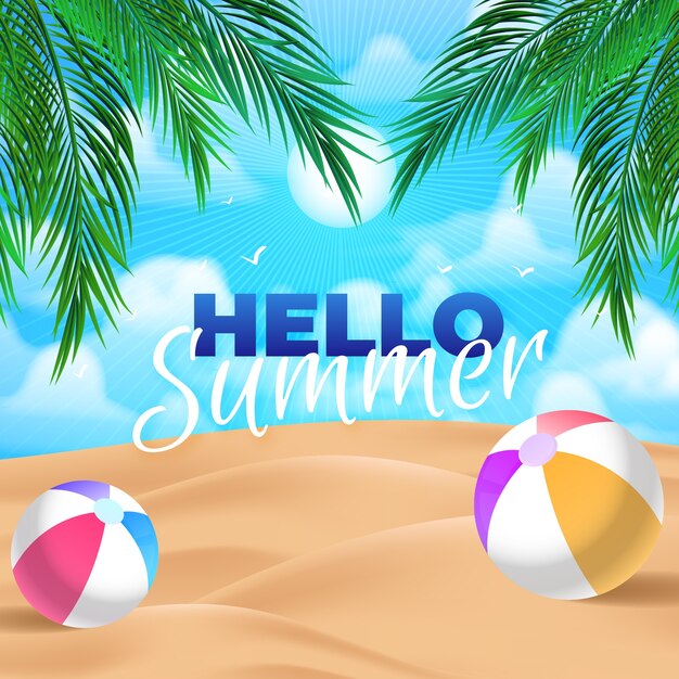 Letras de verano hola realistas