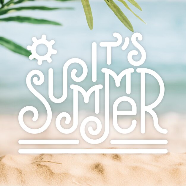 Letras de verano con playa