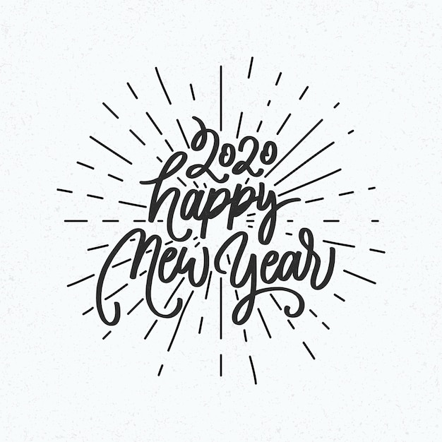 Vector gratuito letras vintage feliz año nuevo 2020