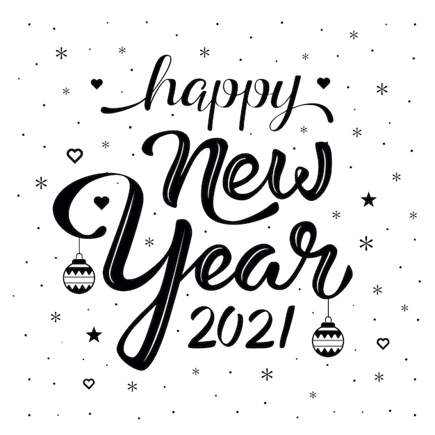 Vector gratuito letras vintage feliz año nuevo 2021