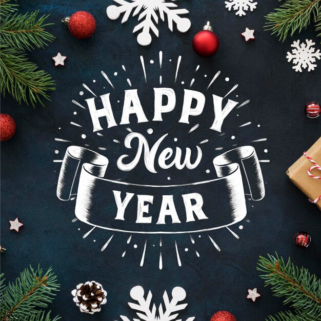 Letras vintage feliz año nuevo 2021